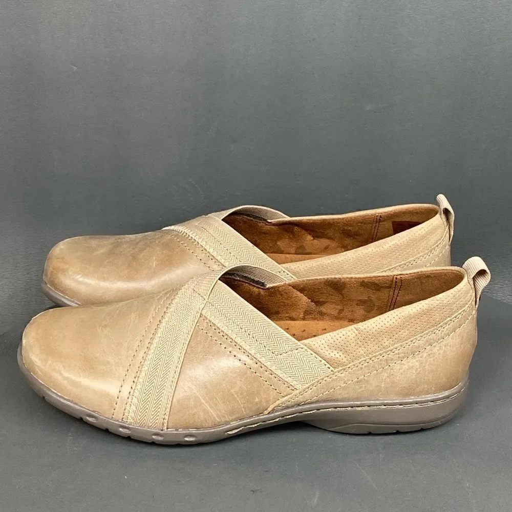 Women's Rockport Cobb Hill Penfield Envelope Loafer Stone Leather size 6.5